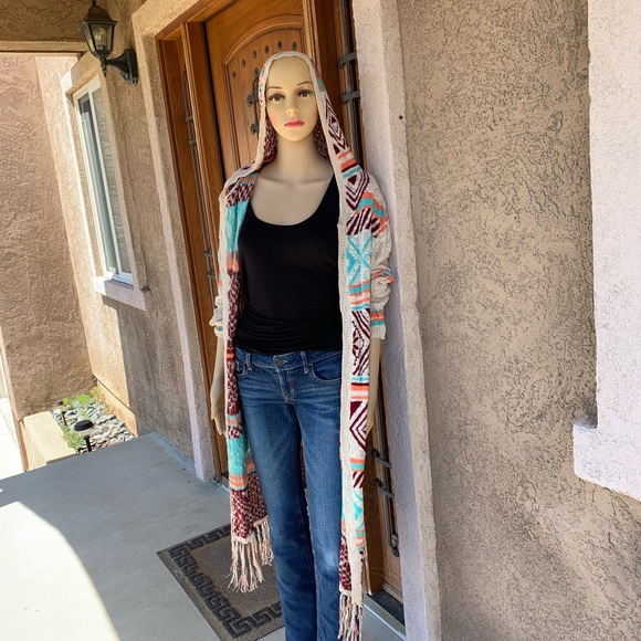 Demanding longline hooded knit open cardigan NEW! - Picture 2 of 7